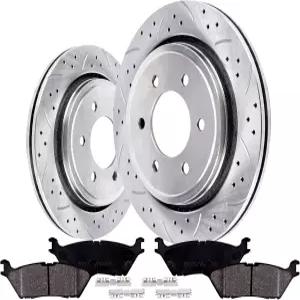 2015-2017년 포드 F-150과 호환되는 VIPCAR 교체 브레이크 키트 후방 패드 및 로터 6개의 러그 전기/동력식