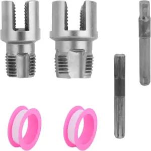 푸카이수 2pc PVC 파이프 나사산 도구 키트 내부 및 외부 절단 1/2인치 3/4인치 다이 세트 전기 드릴용 롤