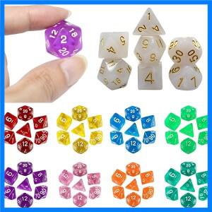 7개 세트 다채로운 주사위 세트 다색 폴리헤드럴 RPG DND 롤플레잉 드래곤 보드 게임 다중 주사위 가방 포