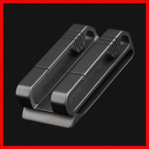 티타늄 허리 벨트 버클 티타늄 합금 더블 클립 포켓 도구 허리 열쇠 고리 홀더 야외 휴대용