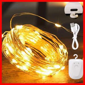 LED 스트링 라이트 충전식 요정 조명 미니 반짝이 구리 라이트 타이머 탈부착 디자인 할로윈 웨딩 크리스마
