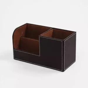 더베스트 247IUA89 가죽 데스크 오거나이저 책상정리함 브라운