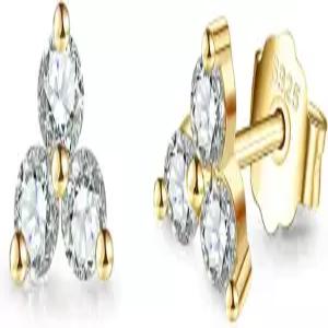 여성 남성용 스털링 실버 스터드 귀걸이 플라워 큐빅 지르코니아 세트 10대용 소형 연골 CZ 저자극