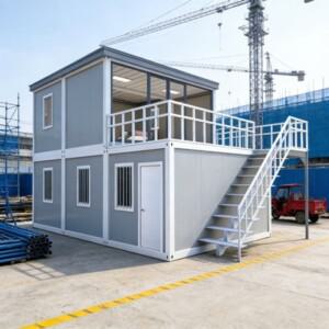 커터 카타40피트 이중 컨테이너 하우스 발코니와 테라스가 있는 2층 조립식 빌라