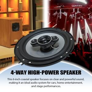 2개 6인치 하이파이 동축 서브우퍼 1300W (2650W)  오디오 음악 스테레오 12V 풀레인지 주파수 스피커