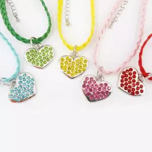 강아지 하트큐빅 매시 목걸이 1P 반려견 팬던트 목줄 UBN2+4fYu