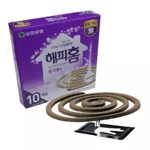 B해피홈 무색소 무향료 황색 모기향 10매 받침2개