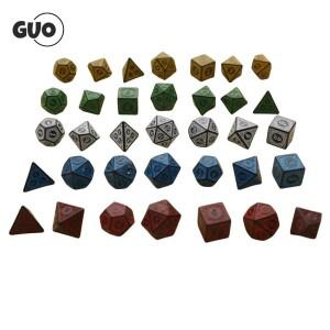 RPG DND용 다면체 7 다이 조각 패턴 주사위 세트 D4 D6 D8 D10  D20 개