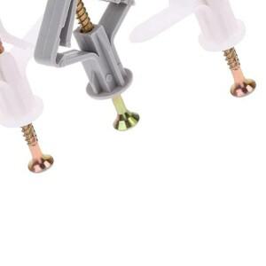 100개 드라이월 앵커 키트  석고보드용 중공벽 플러그 버터플라이 확장  나사