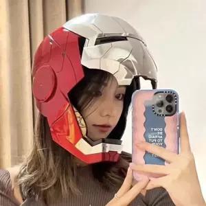 아이언맨 마스크 헬멧 라이트 자동 개방 기능 사이즈별 선택 가능 버튼 개방식