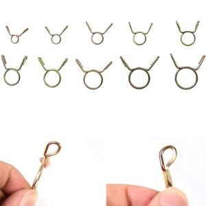 호스 클램프 모음 키트 고정 용수철 후프 공기 튜브 아연 도금 파이프 클립 연료 수도관 오토바이 스쿠터 5