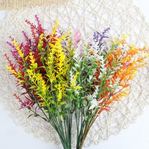 졸업꽃다발 인공 꽃 플라스틱 라벤더 식물 웨딩 홈 가든 장식 신부 부케 사진 소품 가정용 제품