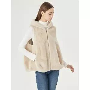 [하프클럽/미니멈 에브리데이]페이크 퍼 후드 집업 베스트 (EA4VW004D)