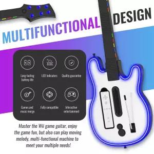무선 기타 컨트롤러 무선 게임 컨트롤러 기타 핸들 Wii 히어로 및 록 밴드 게임용 게임패드