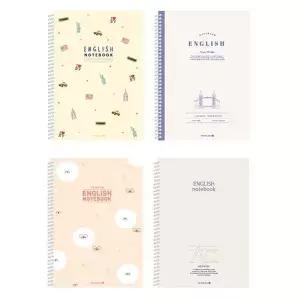 X5개 776KBR28 공책 스프링 영어 노트 과목별 학생 랜덤