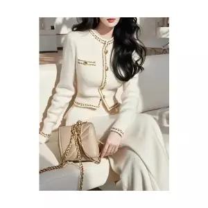 겨울 여자정장세트 초가을 부잣집 천금 니트 바지 세트 ible4