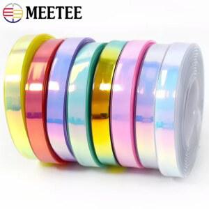 바이어스테이프 Meetee 반짝이는 실리콘 로프 가죽 리본 코드 키체인 가방 스트랩 수제 PVC 랜야드 장식 공예 액세서리 5m 12mm