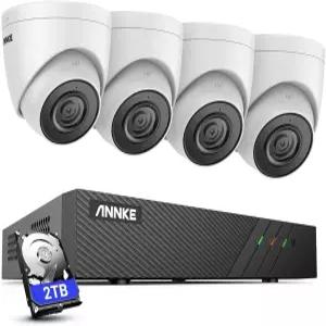 8CH NVR이 장착된 ANKE H500 3K 5MP PoE 카메라 시스템 2.8MM 렌즈가 실외 IP 4대 AI 감지 24시간 연중무휴