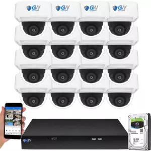GW Security 16 채널 NVR UltraHD 4K 얼굴 인식 NDAA 및 TAA 준수 카메라 시스템(16 x 8MP @25FPS 실외