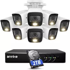 ANKE 16CH 5MP 라이트 CCTV 시스템(오디오/마이크 5-in-1 H.265+ 감시 AI DVR 및 스마트 듀얼 사람/차량
