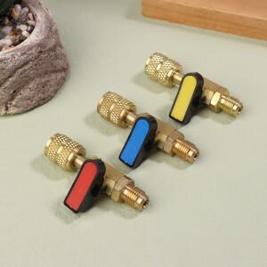 에어컨 냉매 볼 밸브 SAE 스트레이트 차단 R134A R410A R22 R12 충전 호스 AC 14 인치