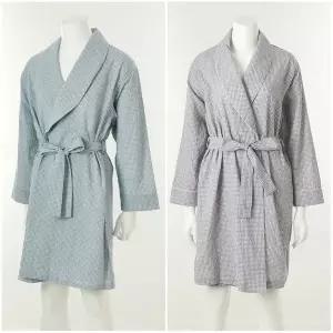 갤러리아 커플]와코루 면선염 체크요루(지지미)로브가운세트[WRB5486M WRB5486W]