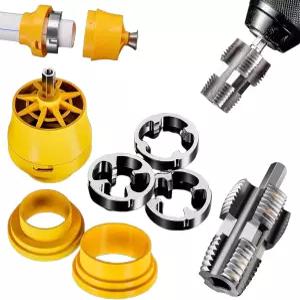 내부 및 외부 PVC 파이프 스레더 키트 통합 도구 3개의 다이가 있는 드릴용 재사용 가능한 플라스틱 1/2