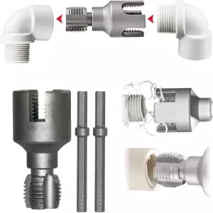 2025년 새로운 파이프 나사 절단 도구 내부 및 외부 나사산 통합 PVC 전기 드릴 호환 키트 1/2인치 또는