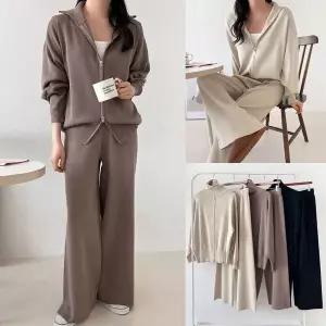 [하프클럽/아이우먼]위쉬몰 AR 니트하이집업밴딩세트(X125H601) 빅사이즈