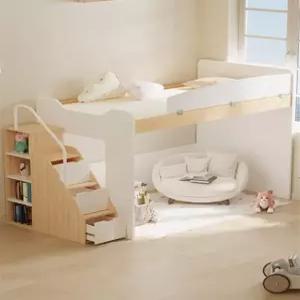 계단 이층침대 분리형 조립식 기숙사용 원룸가구 수납형 벙커베드 성인용