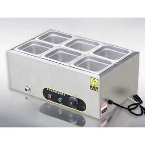 탕온기 온장고 워머기 전기 6구 반찬 식당 건조 보온고 온도조절 검정 물/정전 큰뚜껑