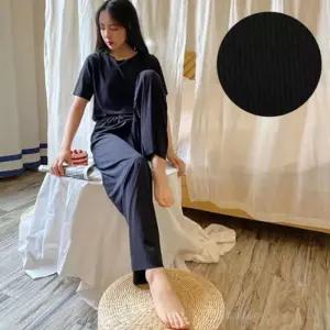 [라일리여성의류] Rly 반팔 와이드팬츠 실내복 투피스 잠옷 츄리닝 세트