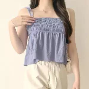 [라일리여성의류] Rly 뷔스티에 끈나시 프릴 블라우스 셔링