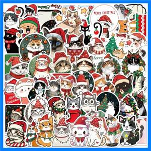 귀여운 크리스마스 고양이 스티커 고양이 밈 DIY 스티커 스크랩북 전화 수하물 스케이트보드 방수 데칼 50