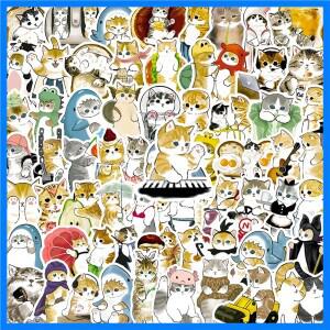 10/30/50/100pcs Kawaii 고양이 만화 스티커 어린이를위한 재미 있은 데칼 장난감 전화 물병 수하물 귀여운
