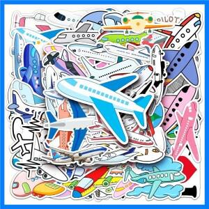 50PCS 만화 비행기 귀여운 아이 스티커 장난감 수하물 노트북 IPad 선물 스케이트 보드 컵 방수 스티커