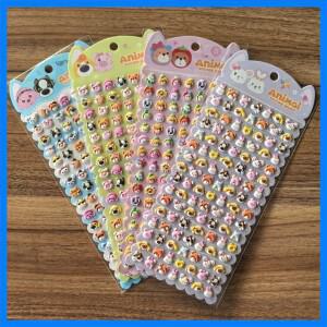 4장 미니 동물 얼굴 스티커 - 귀여운 작은 애완동물 머리 데칼 DIY 공예 저널 및 스크랩북용 애니메이션 월