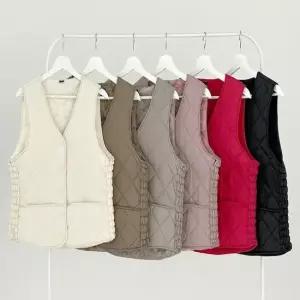 [라일리여성의류] Rly 6컬러 퀼팅 다이아 간절기 경량 패딩조끼