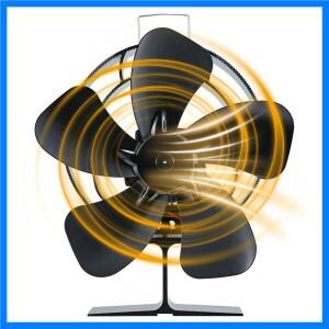 열 구동 스토브 선풍기 5 블레이드 우드 버너 벽난로 선풍기 겨울 따뜻한 가정 효율적인 열 분배 60 도 회