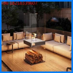 현대적인 장식 모바일 아트 글라스 리얼 파이어 알코올 벽난로 난방 스테인리스 스틸 장식