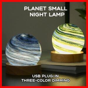 3D 달 유리 램프 USB 구동 행성 미니 야간 조명 나무 스탠드 어린이 소년 소녀 친구 생일 크리스마스 선물
