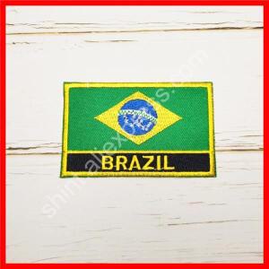 브라질 국기 자수 패치 배지 방패와 사각형 모양 핀 천으로 완장 배낭 장식 선물에 한 세트