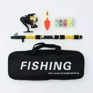 파워피싱 루어+릴+낚싯대세트 1.7m 옐로우 입문용릴낚싯대 초보낚시