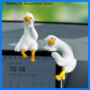 귀여운 3D 오리 피규어 레진 만화 동물 장식 책상 자동차 대시보드 TV 모니터 선물 아이디어 미니 레진 오
