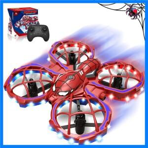 미니 스파이더 드론 3단 속도 모드 레드 장애물 회피 헤드리스 모드 초보자 비행 훈련 어린이 선물 장난감