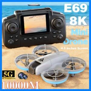 2025년 신형 E69 RC 미니 드론 8K 카메라 WiFi FPV 원격 제어 장애물 회피 쿼드콥터 어린이 및 성인 취미