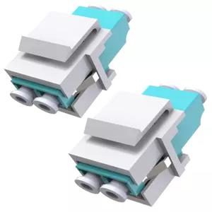 반데세일 듀플렉스 2팩 LC 광섬유 키스톤 커플러 잭 UPC OM3/OM4 호환 대 멀티모드 월 플레이트 표면