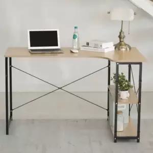 방수테이블 L자 1인 검정색바디 팔받침 선반책상 철제책상 고등학생책상 중학생책상