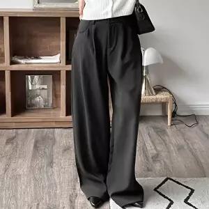 [옷자락]여자 하객룩 핀턱 찰랑핏 맥시 와이드 스판 슬랙스