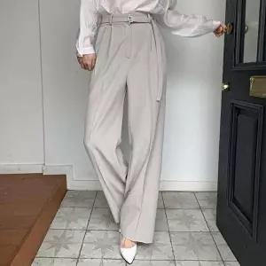 [옷자락]여자 봄 사계절 벨트세트 일자핏 와이드 슬랙스